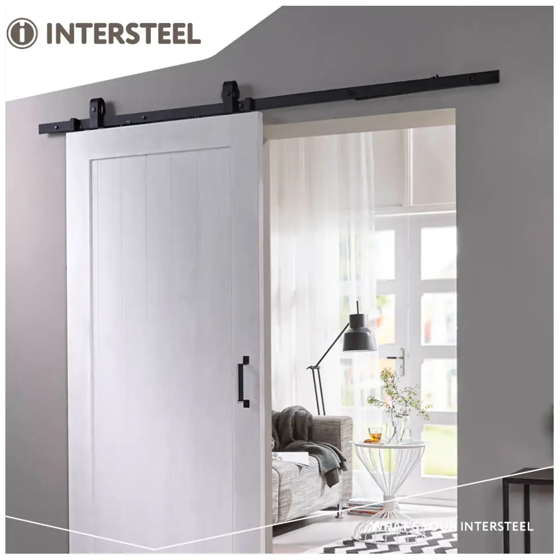 Schiebetürsystem 200 cm Basic Top, schwarz