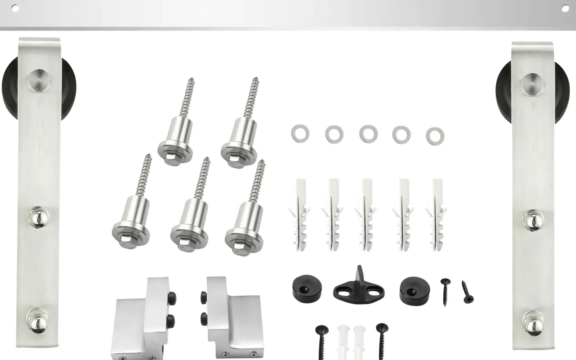 Schiebetürsystem 200 cm Basic, Edelstahl gebürstet