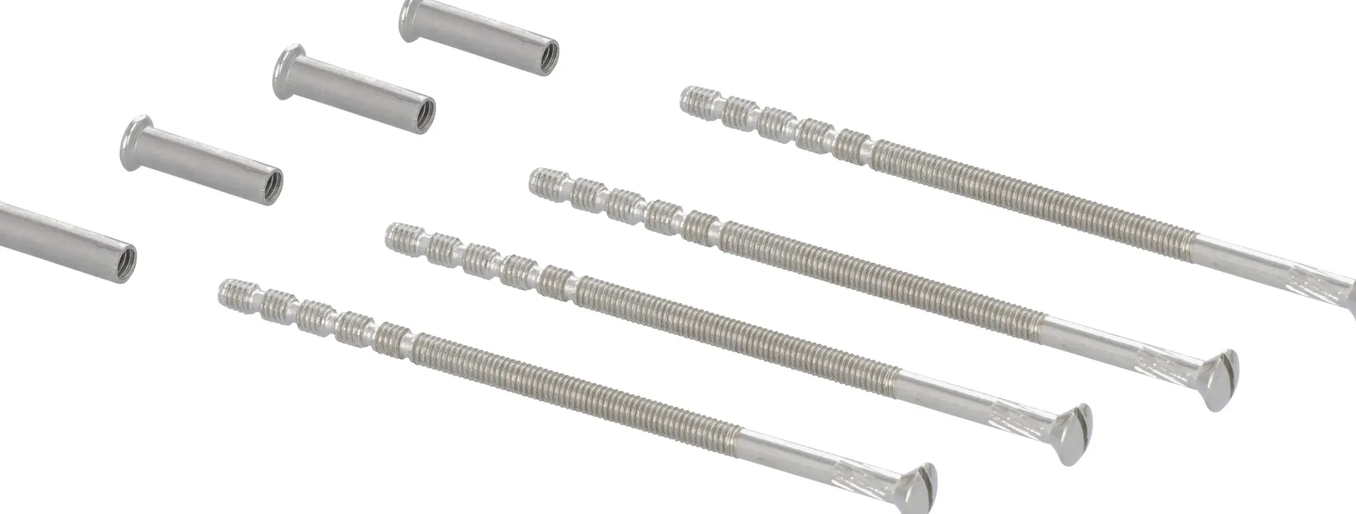 Südmetall Hülsenschrauben Kreuzschlitz M4 x 90 mm - 4 Stück Aluminium vernickelt