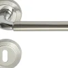 Südmetall Türgriff-Garnitur Rosette Natal II BB Messing satiniert chrom Ø 55 mm