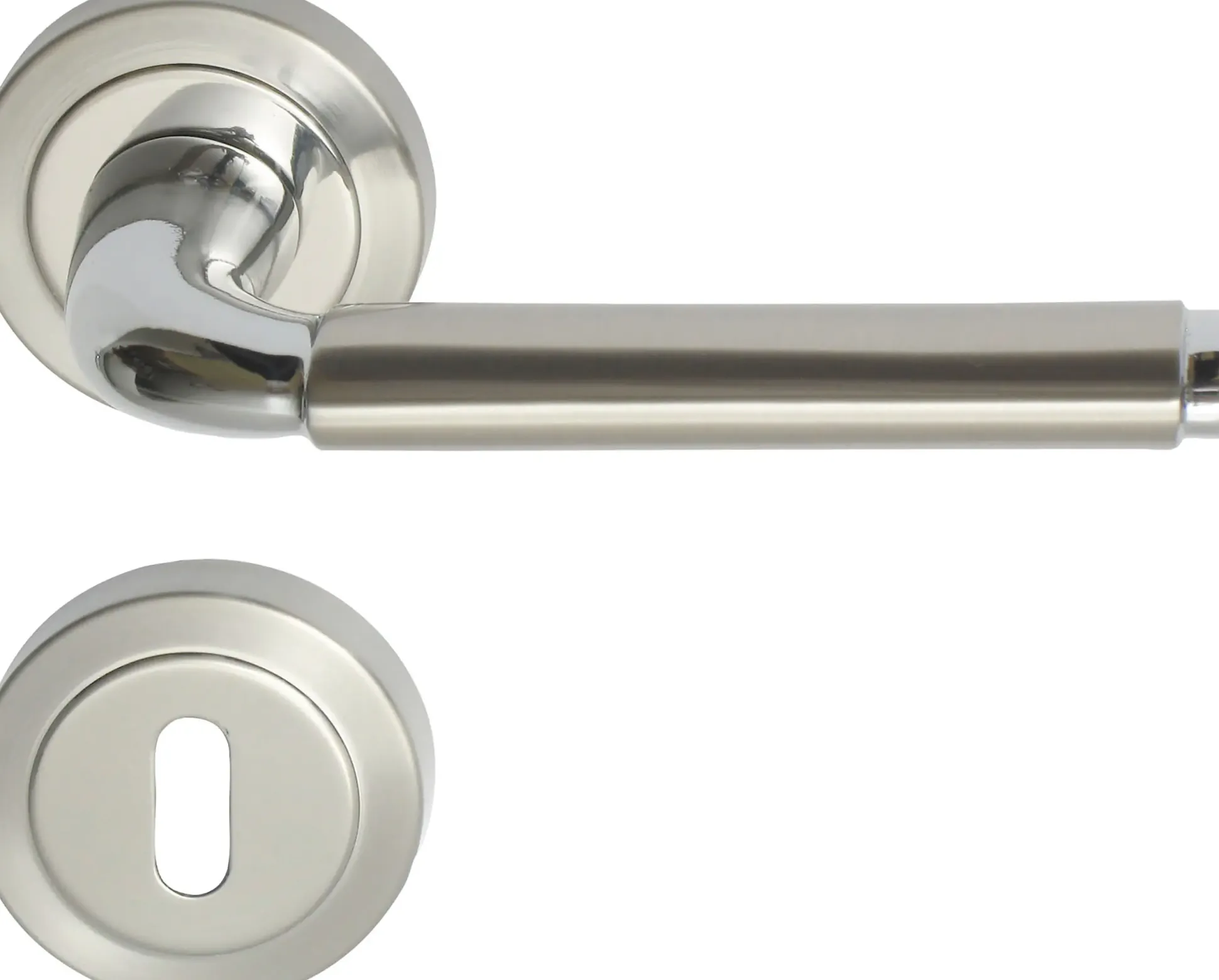 Südmetall Türgriff-Garnitur Rosette Natal II BB Messing satiniert chrom Ø 55 mm