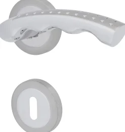 Südmetall Türgriff-Garnitur Rosette Gloria BB Messing satiniert chrom Ø 55 mm