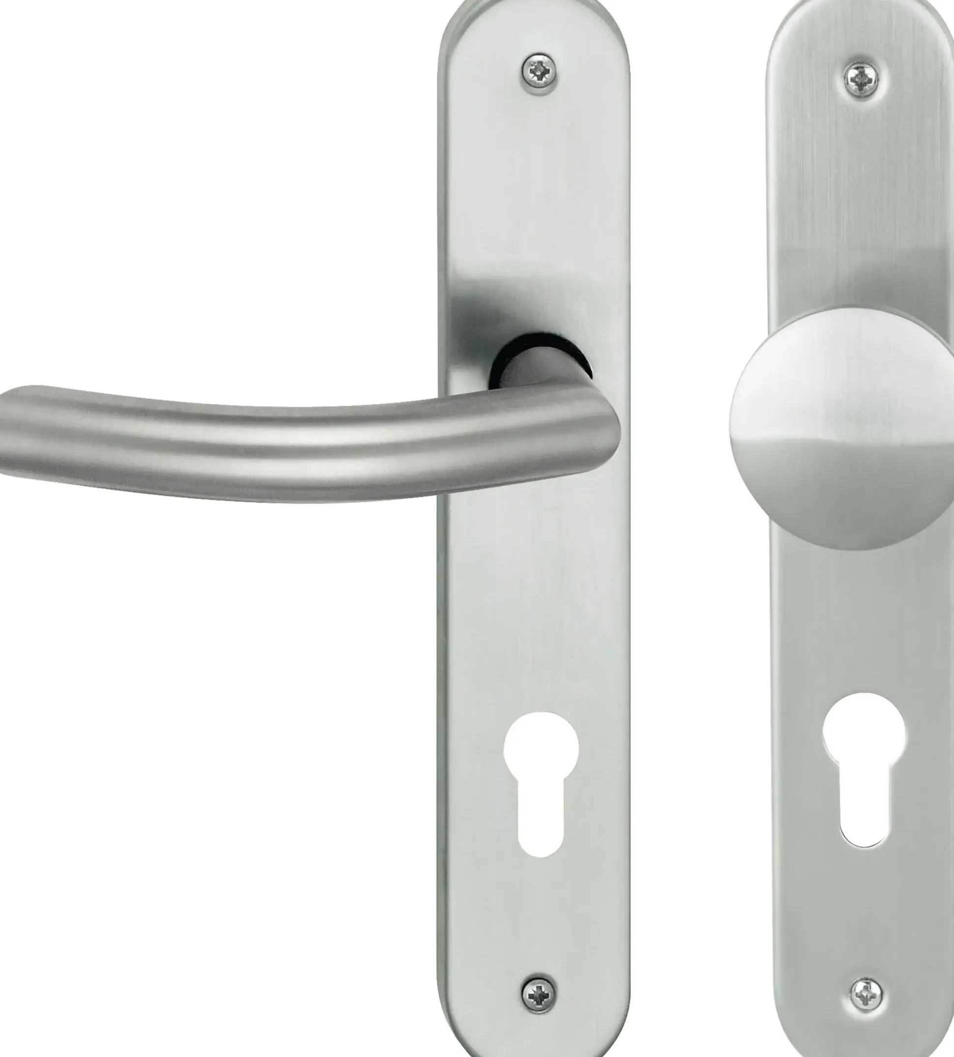 Südmetall Türgriff-Garnitur Langschild Jillian PZ Edelstahl satiniert Drücker links silber 235 x 40 mm