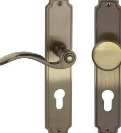 Südmetall Türgriff-Garnitur Langschild Rebeca PZ Messing brüniert bronze Drücker rechts 220 x 43 mm