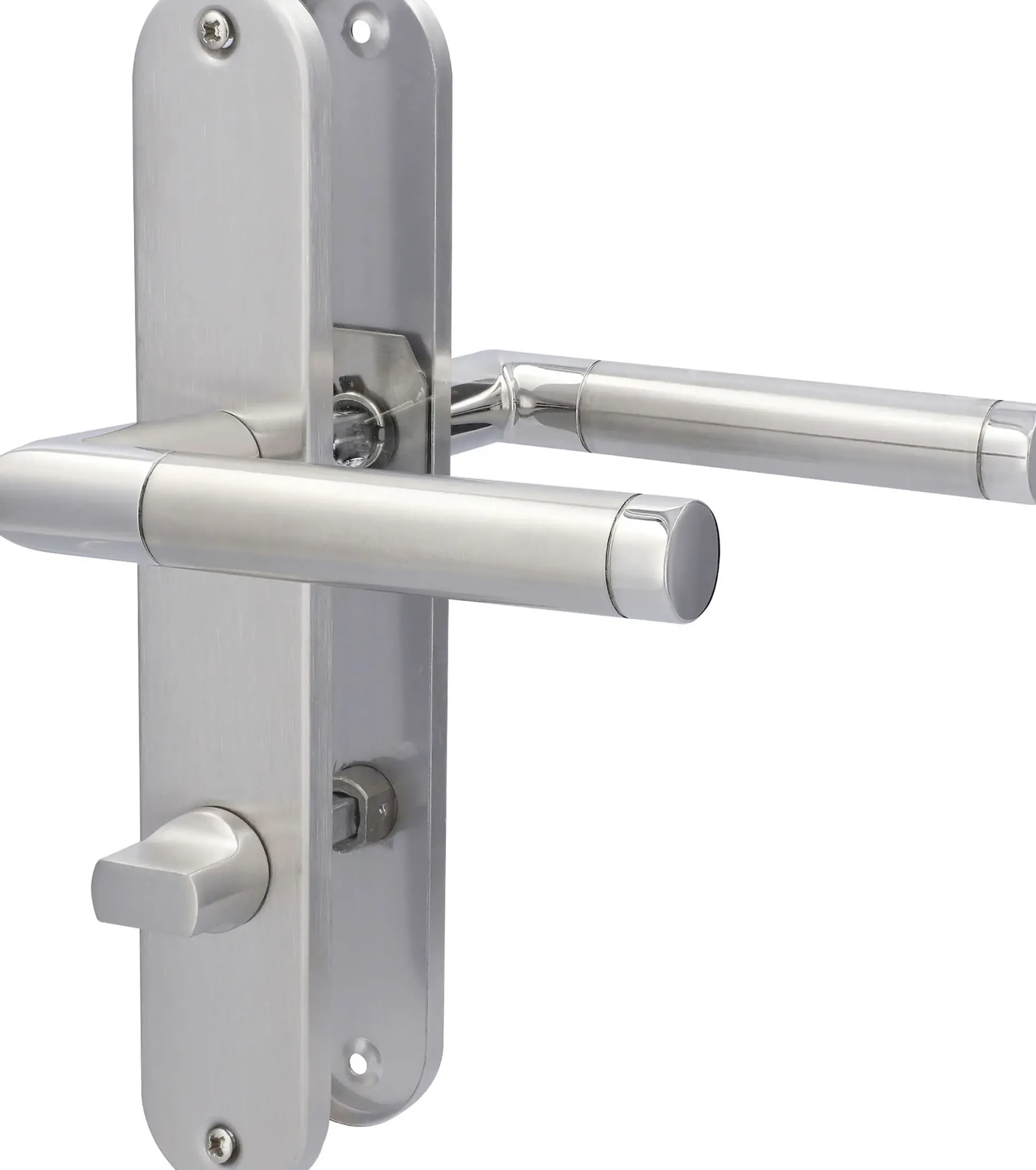 Südmetall WC-Türgriff-Garnitur Langschild Edelstahl satiniert silber 235 x 40 mm