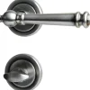 Südmetall WC-Türgriff-Garnitur Rosette Mount Blanc Messing satiniert grau Ø 55 mm