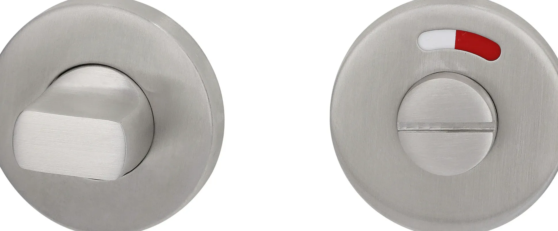 Südmetall WC-Verriegelung Badtüren Rosette Edelstahl satiniert rot/weiß Ø 50 mm