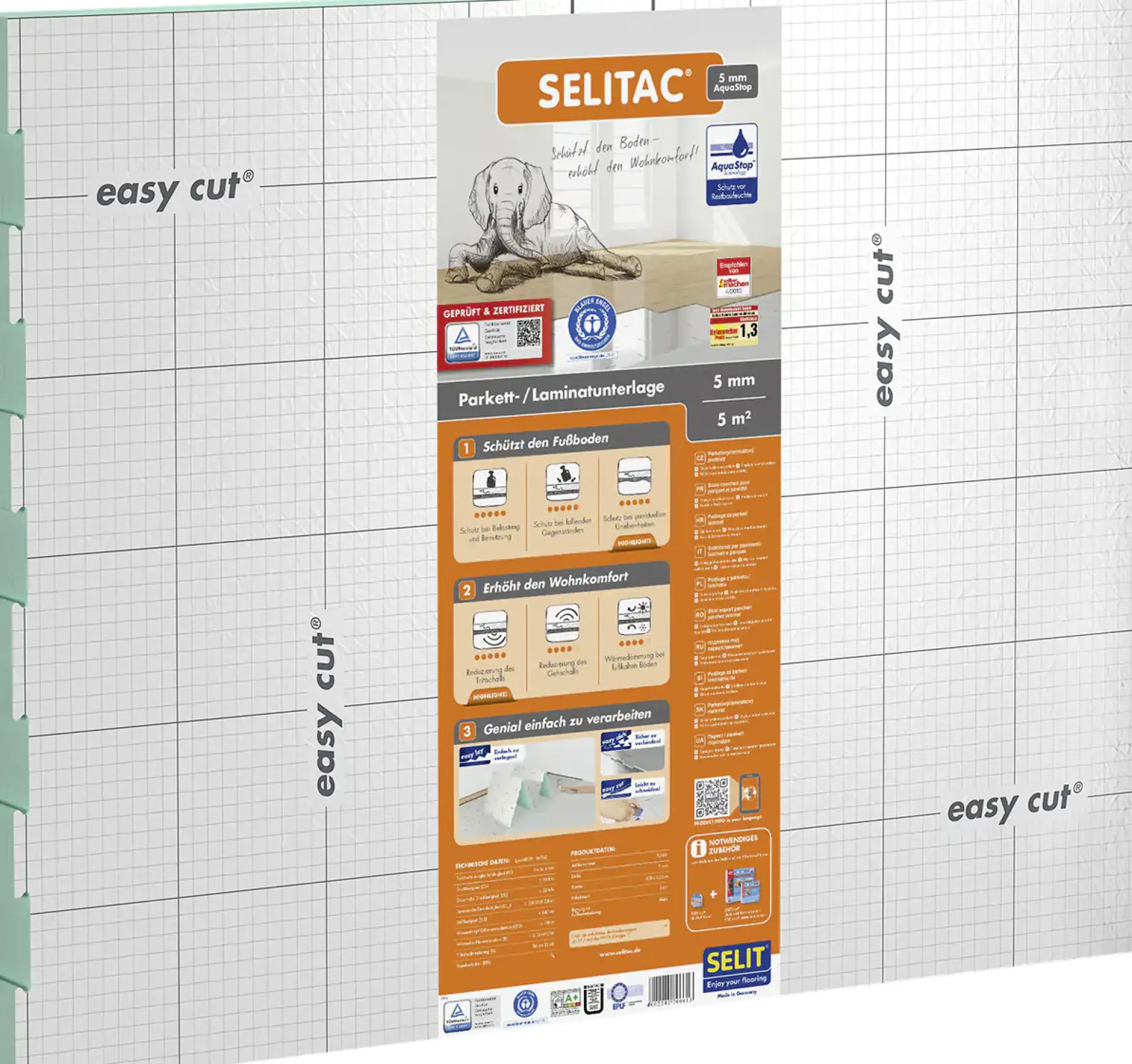 Selitac Dämmplatte Aqua Stop Faltplatte 5 mm stark