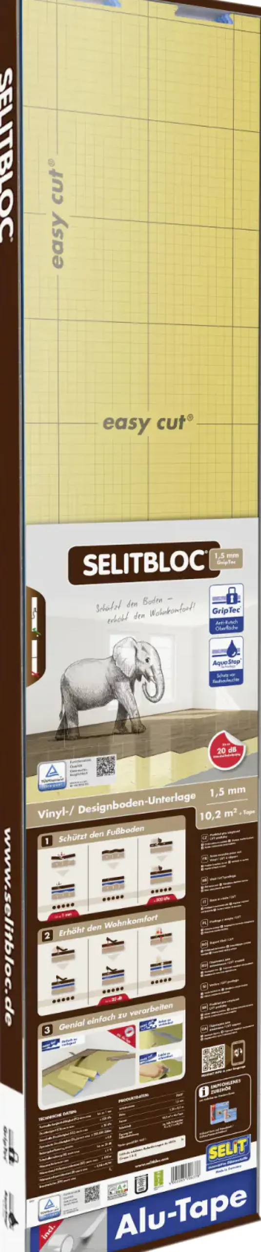 Selitbloc GripTec Vinyl- Designboden-Unterlage Faltplatte 1,5 mm stark