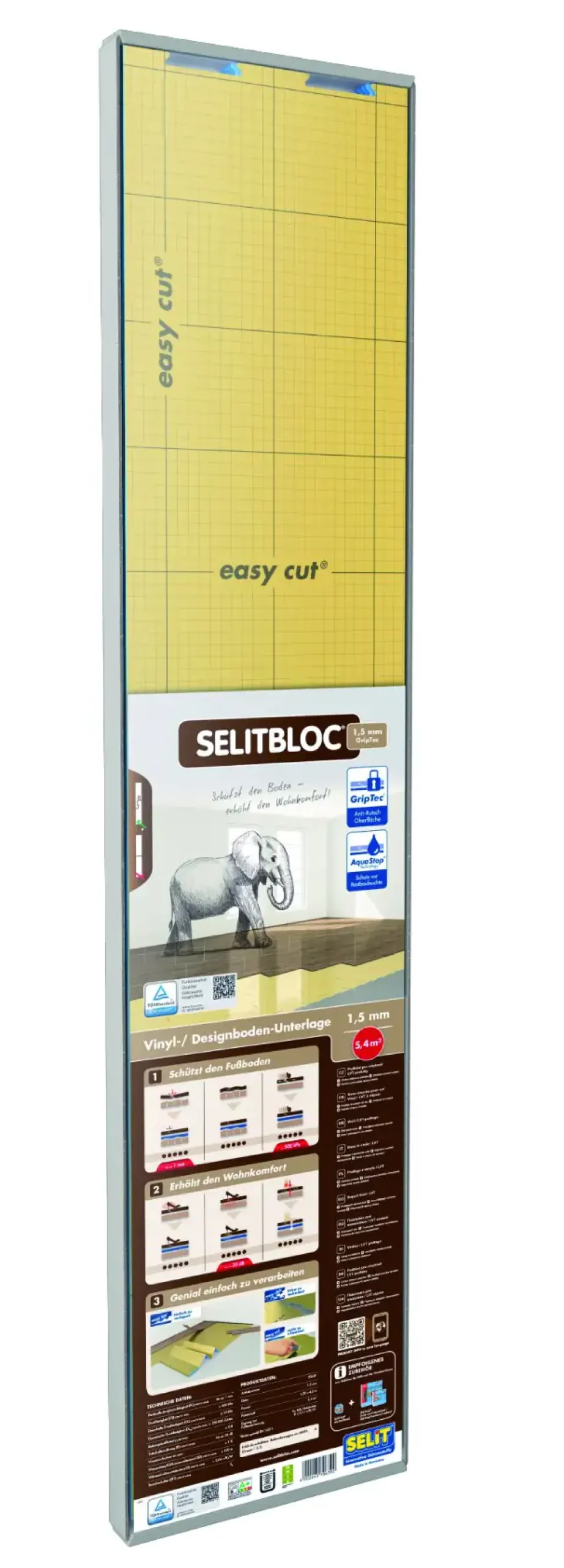 Selitbloc GripTec Vinyl- Designboden-Unterlage Faltplatte 1,5 mm stark