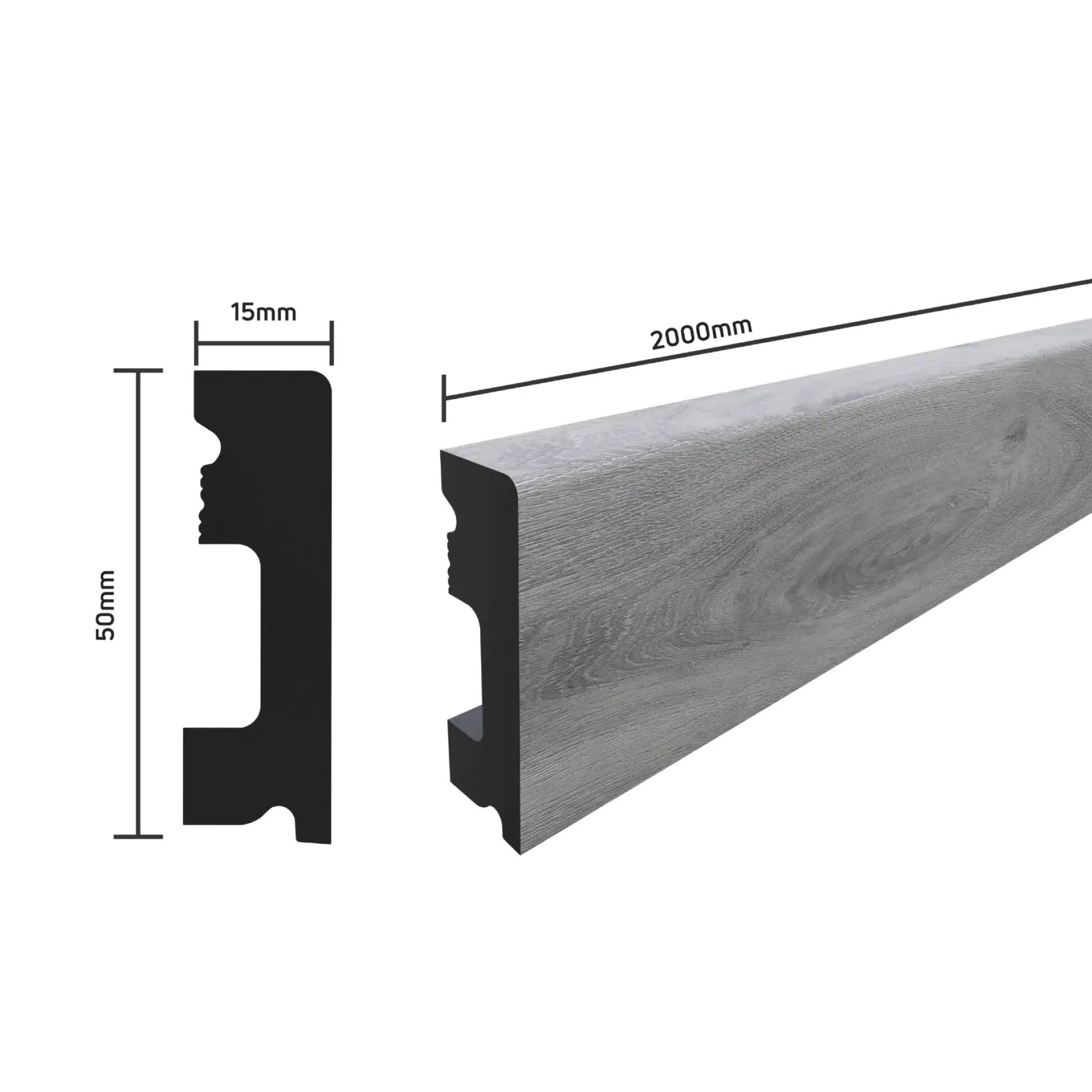SELITSTYLE Sockelleiste FBL50 Eiche Classic 2000 x 50 x 15 mm wasserfest