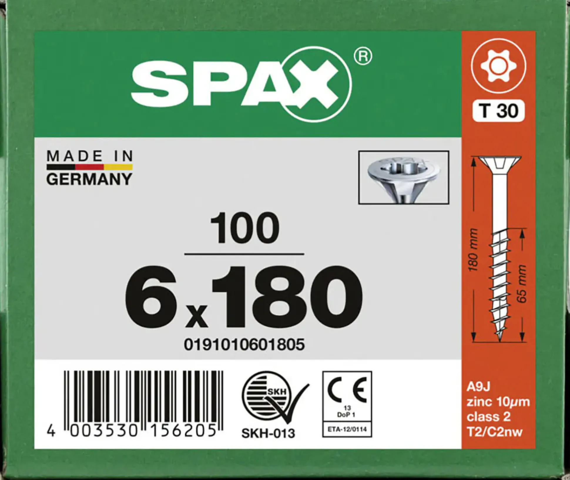 Spax Universalschrauben 6 x 180 mm T30 Teilgewinde - 100 Stk.