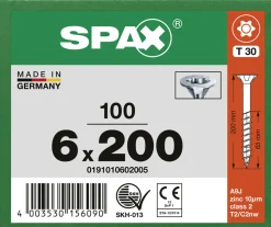 Spax Universalschrauben 6 x 200 mm T20 Teilgewinde - 100 Stk.