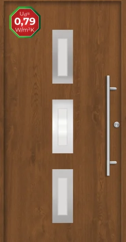 Splendoor Haustür Passivedoor Premium B02 Golden Oak DIN Rechts 100 x 210 cm