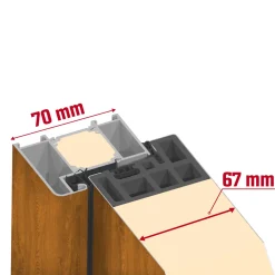 Splendoor Haustür Passivedoor Premium B02 Golden Oak DIN Rechts 100 x 210 cm
