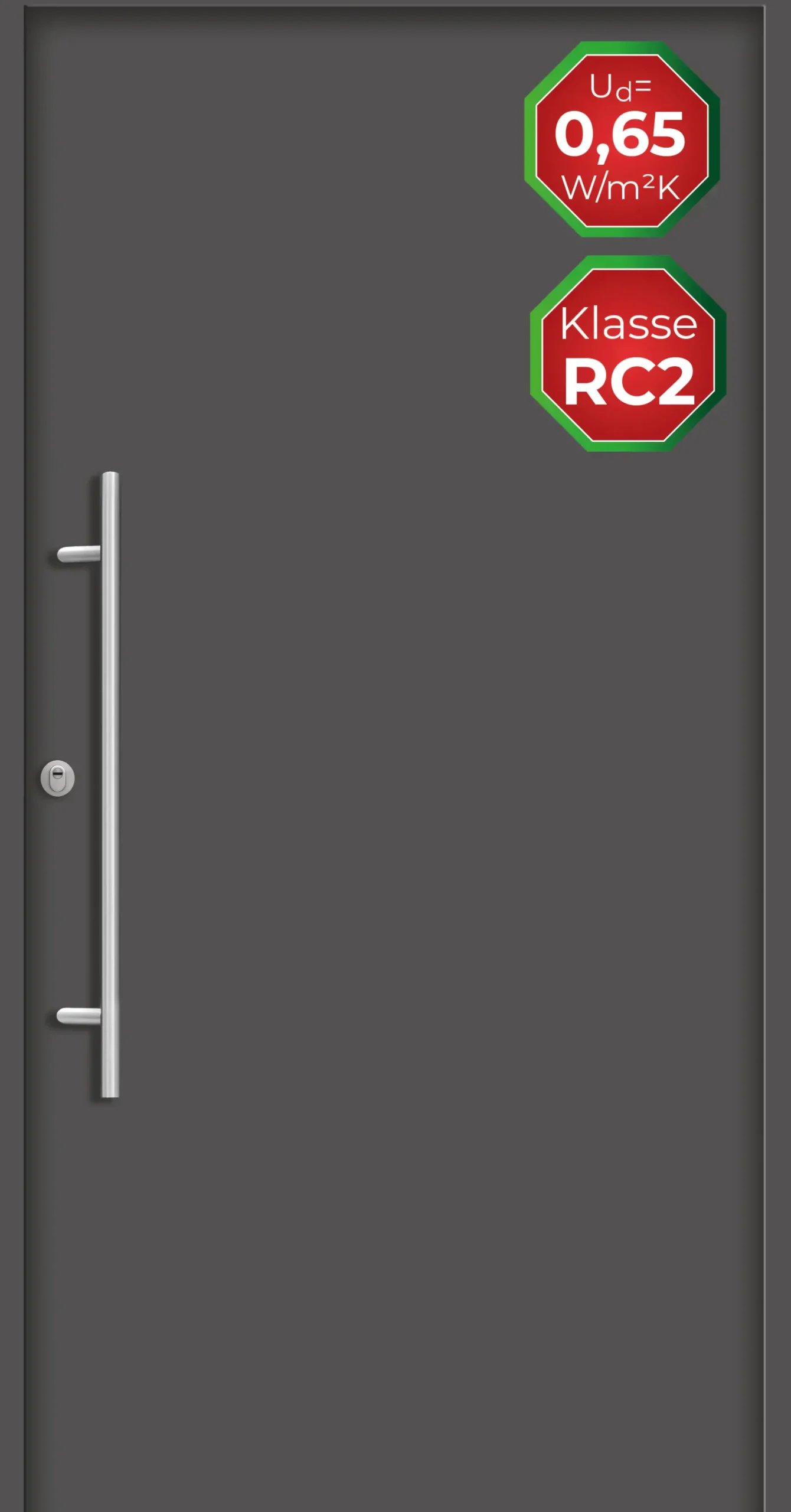 Splendoor Haustür Passivedoor Premium B05 RC2 Anthrazit DIN Links 110 x 210 cm