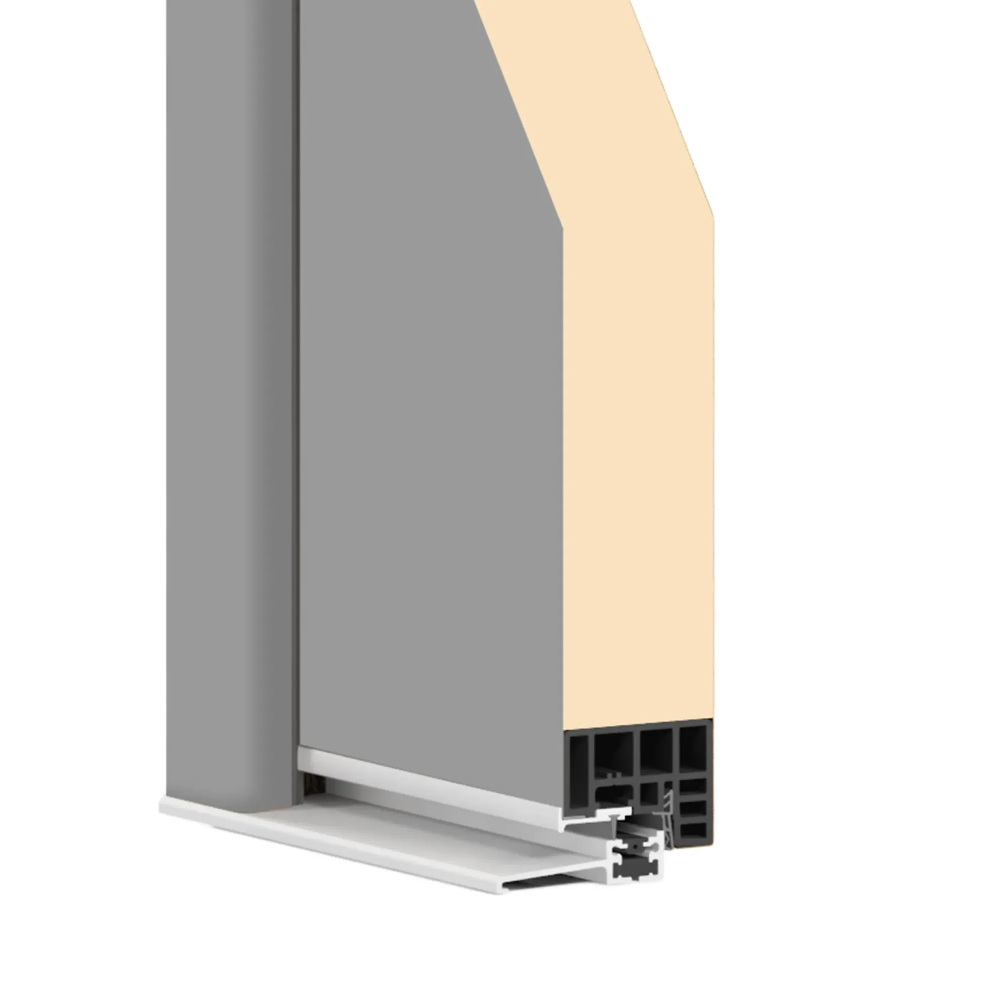 Splendoor Haustür Passivedoor Premium B06 Grau DIN Links 100 x 210 cm