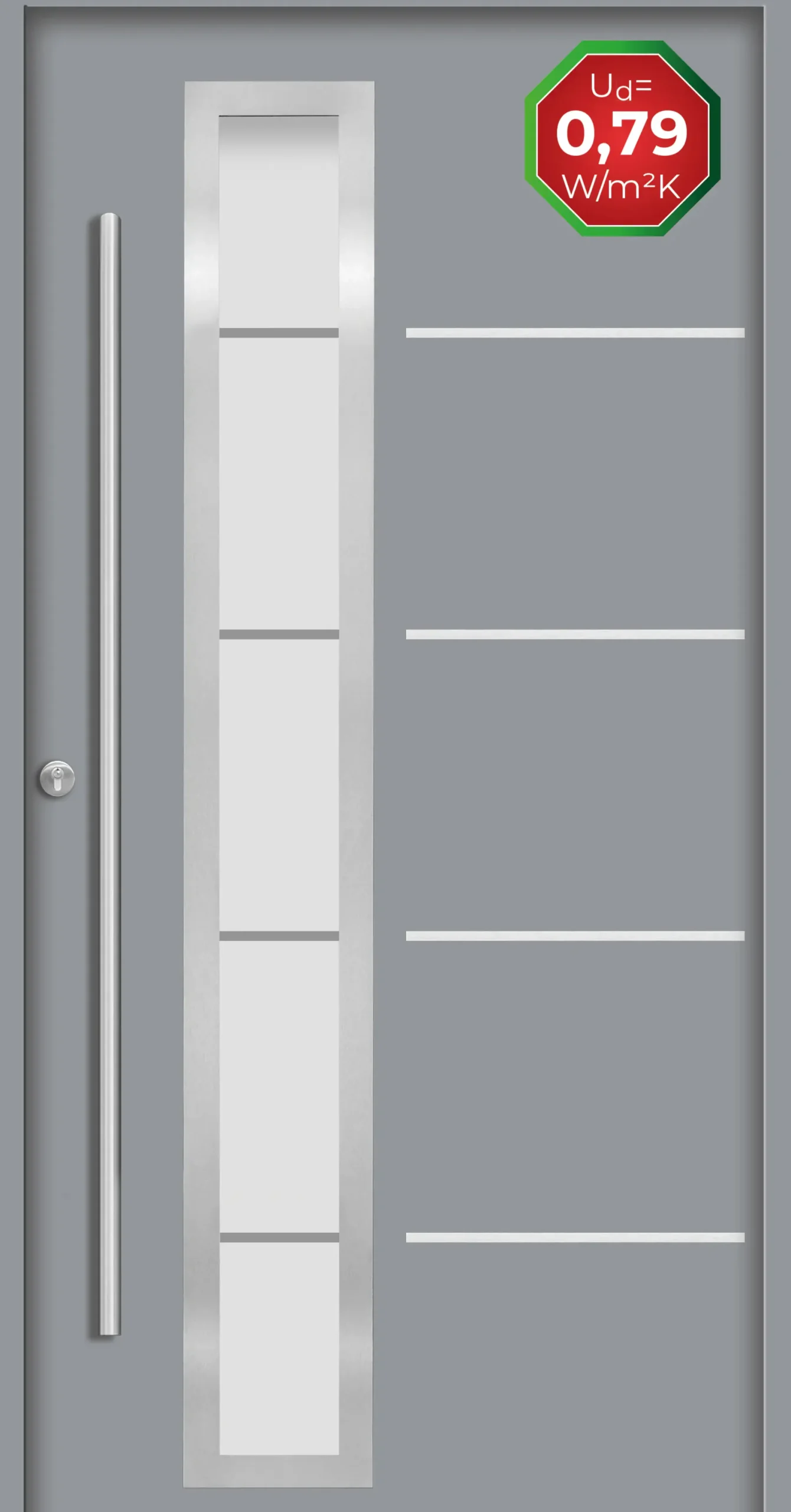 Splendoor Haustür Passivedoor Premium B06 Grau DIN Links 100 x 210 cm
