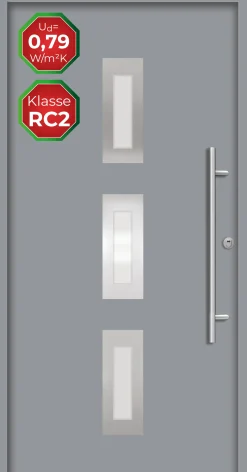 Splendoor Haustür Passivedoor Premium B02 RC2 Grau DIN Rechts 100 x 210 cm