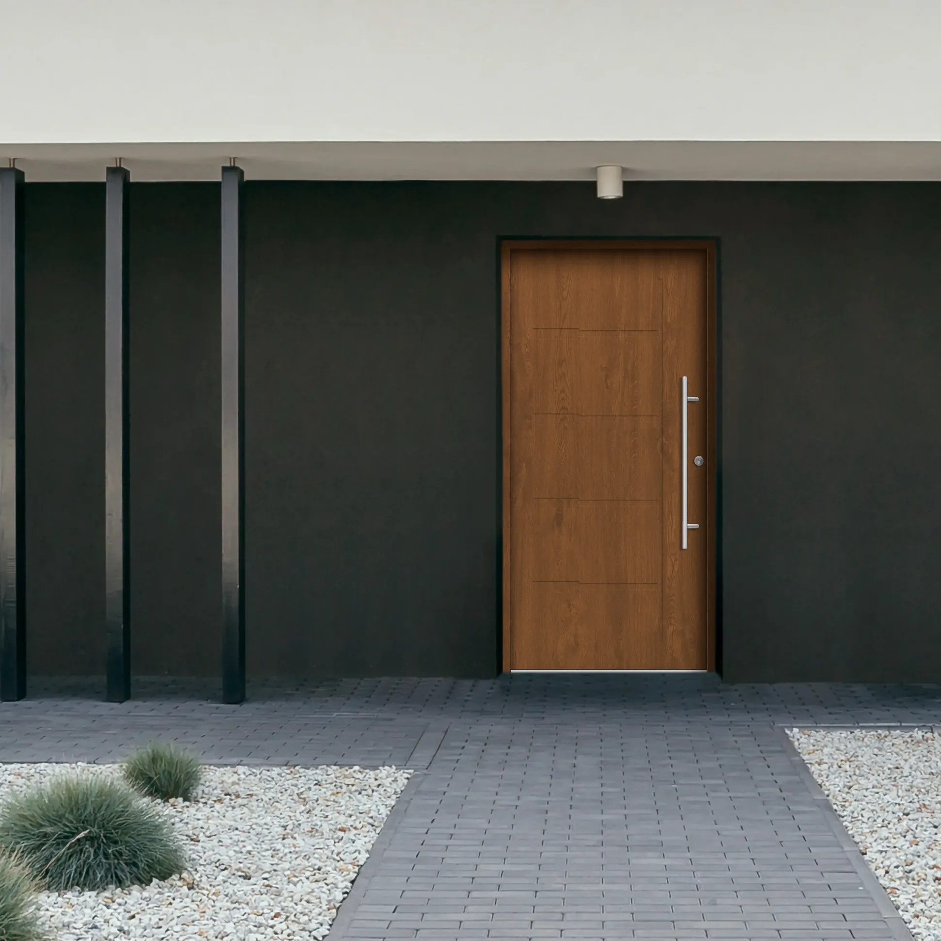 Splendoor Haustür Passivedoor Premium H1 Golden Oak DIN Rechts 110 x 210 cm
