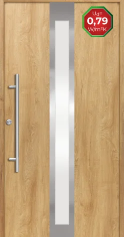 Splendoor Haustür Passivedoor Premium B01 Eiche Natur DIN Links 110 x 210 cm