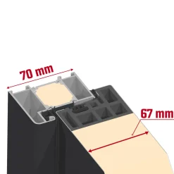 Splendoor Haustür Passivedoor Premium P14 Anthrazit DIN Links 110 x 210 cm