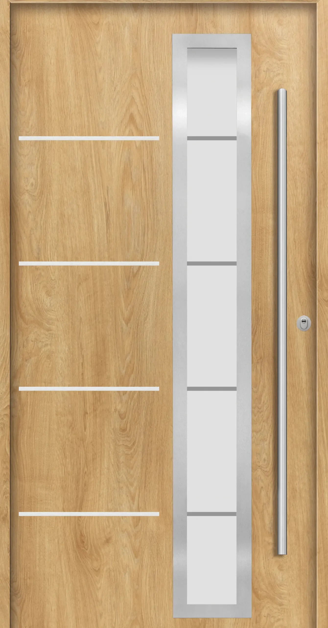Splendoor Haustür Passivedoor Premium B06 RC2 Eiche Natur DIN Rechts 110 x 210 cm