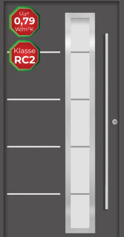 Splendoor Haustür Passivedoor Premium B06 RC2 Anthrazit DIN Rechts 110 x 210 cm