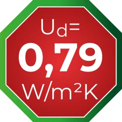 Splendoor Haustür Passivedoor Premium P14 Golden Oak DIN Links 100 x 210 cm