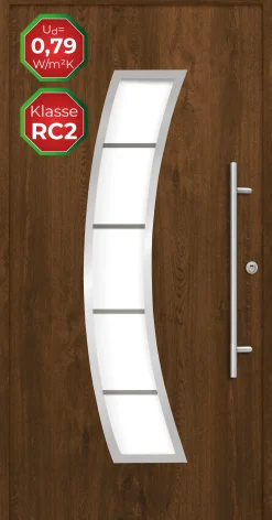 Splendoor Haustür Passivedoor Premium P14 RC2 Nussbaum DIN Rechts 110 x 210 cm