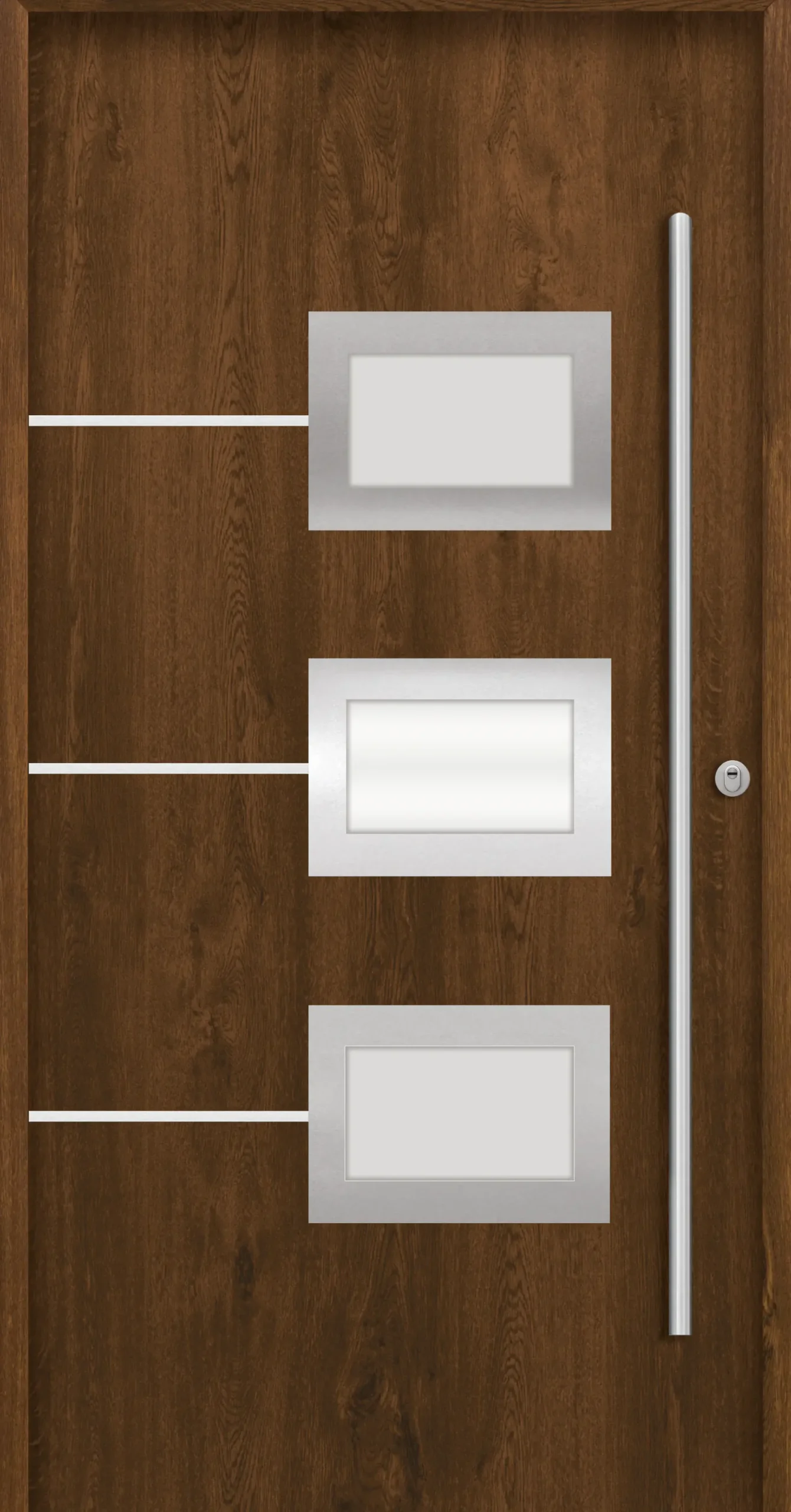 Splendoor Haustür Passivedoor Premium B03 RC2 Nussbaum DIN Rechts 110 x 210 cm