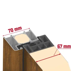 Splendoor Haustür Passivedoor Premium B03 RC2 Nussbaum DIN Rechts 110 x 210 cm
