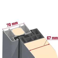 Splendoor Haustür Passivedoor Premium B06 Grau DIN Links 110 x 210 cm