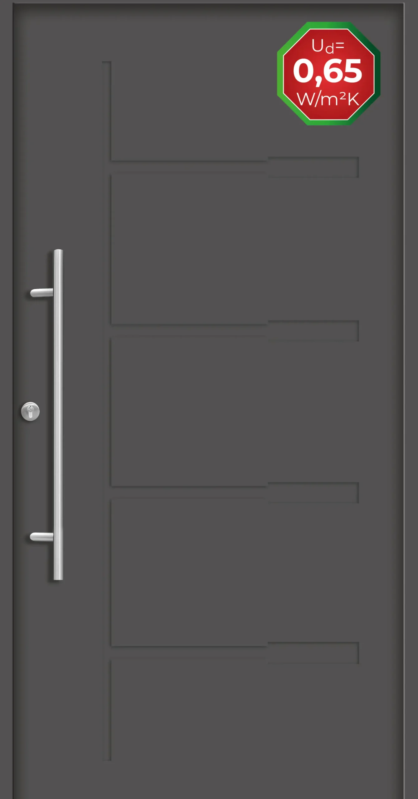 Splendoor Haustür Passivedoor Premium H1 Anthrazit DIN Links 110 x 210 cm