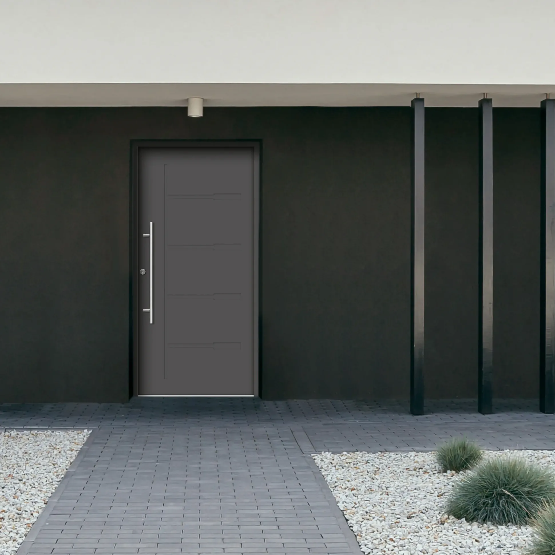 Splendoor Haustür Passivedoor Premium H1 Anthrazit DIN Links 110 x 210 cm