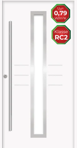 Splendoor Haustür Passivedoor Premium B07 RC2 Weiß DIN Links 110 x 210 cm