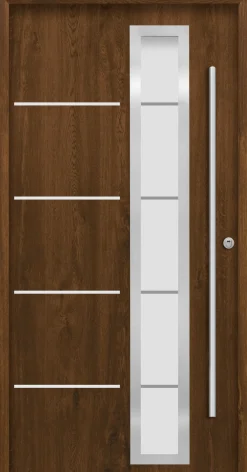 Splendoor Haustür Passivedoor Premium B06 RC2 Nussbaum DIN Rechts 100 x 210 cm