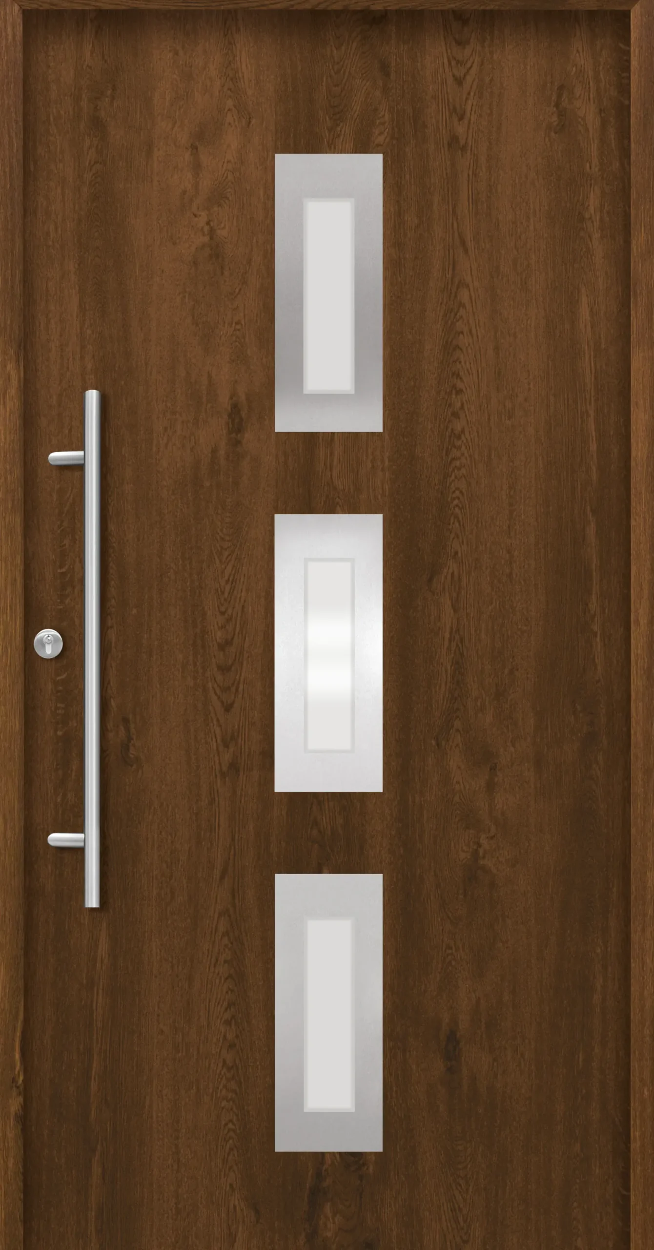 Splendoor Haustür Passivedoor Premium B02 Nussbaum DIN Links 110 x 210 cm