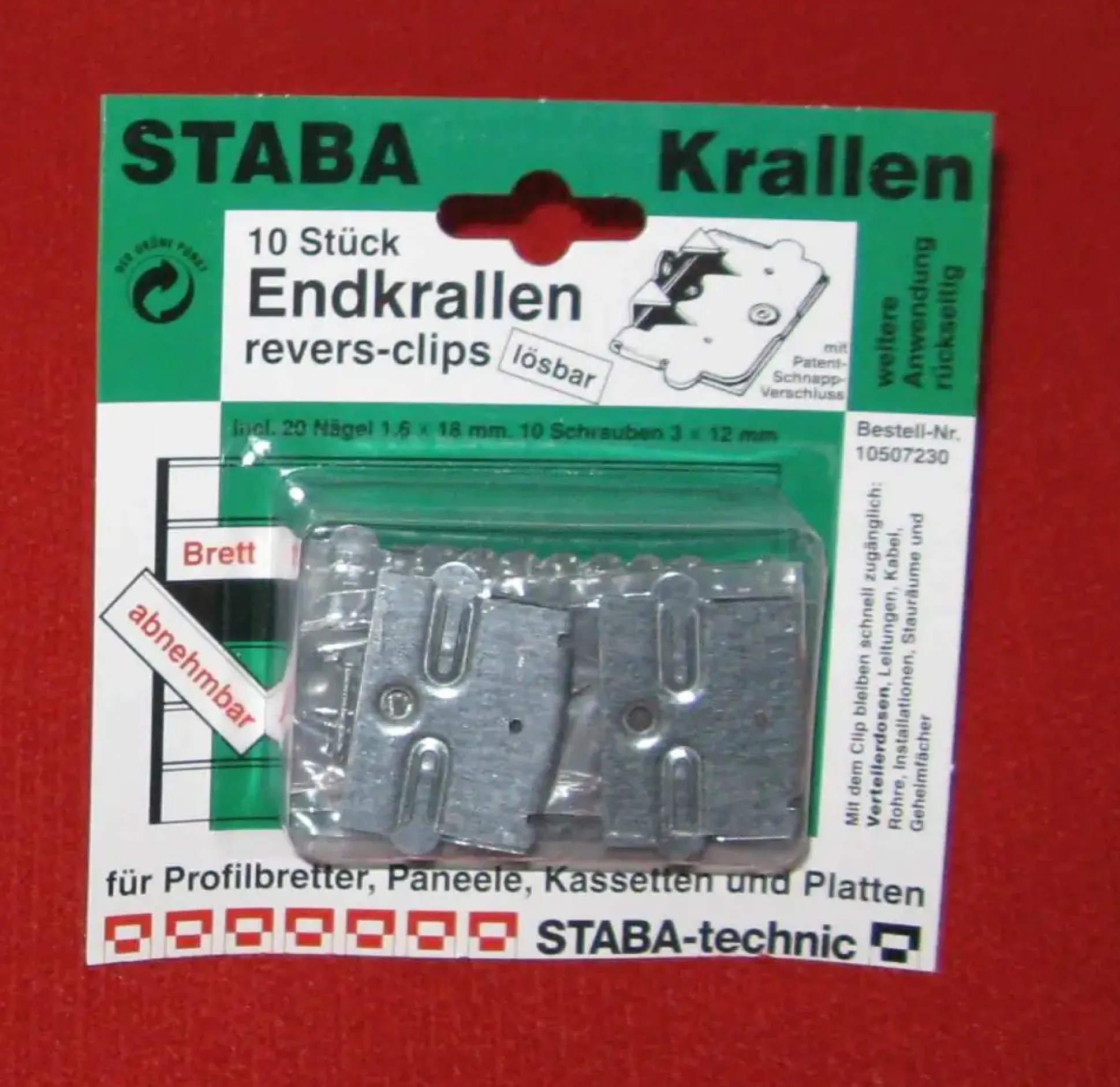 Staba Endkralle Revers-Clips 10 Stück