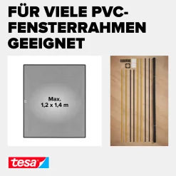 tesa Anklipsrahmen Fliegengitter 120 x 140 cm anthrazit
