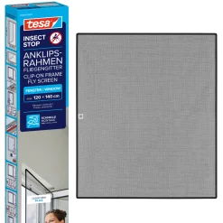 tesa Anklipsrahmen Fliegengitter 120 x 140 cm anthrazit