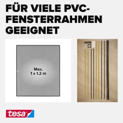 tesa Anklipsrahmen Fliegengitter 100 x 120 cm anthrazit
