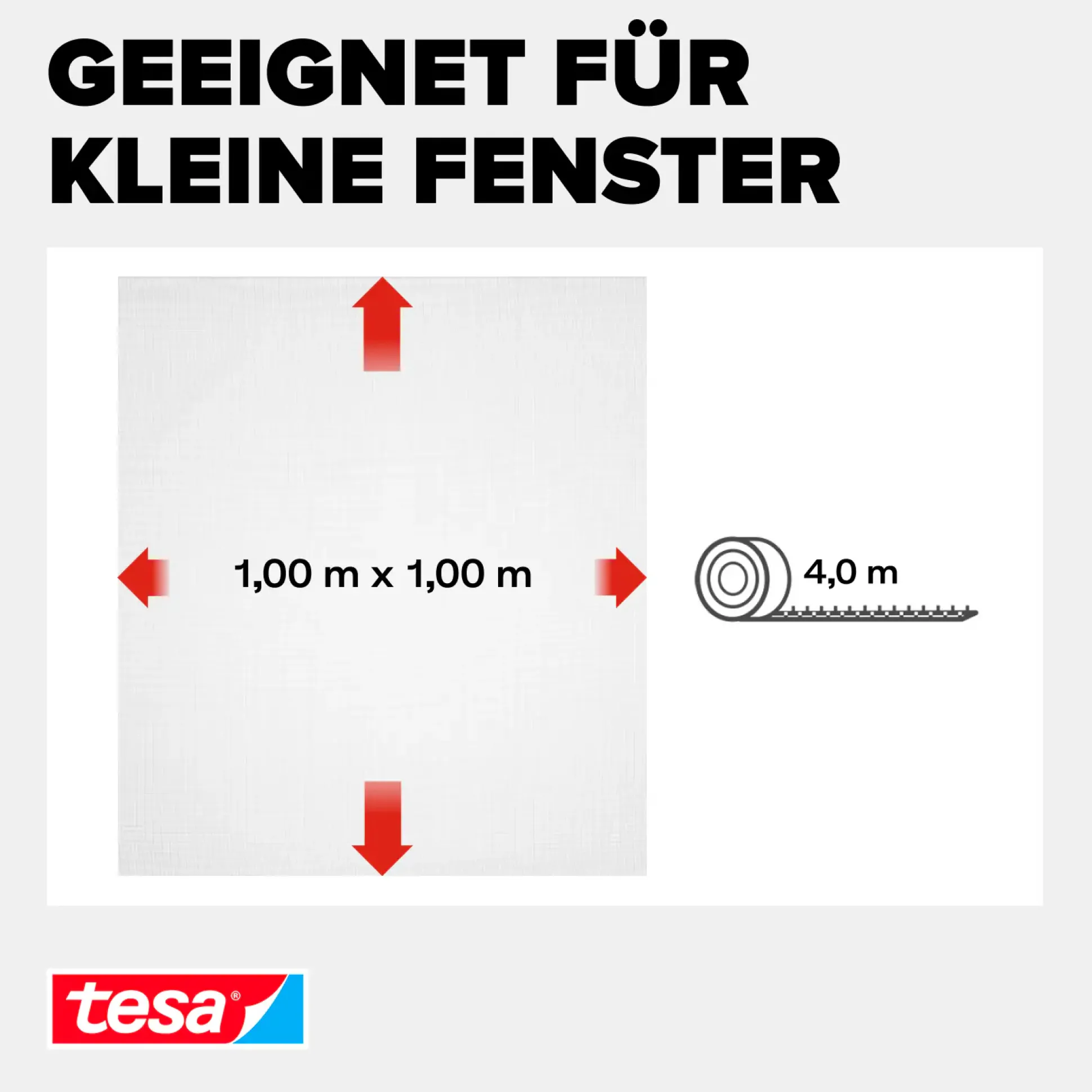 tesa Fliegengitter 100 x 100 cm weiß individuell kürzbar