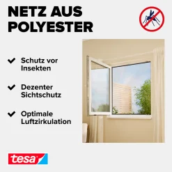 tesa Fliegengitter 110 x 130 cm weiß individuell kürzbar