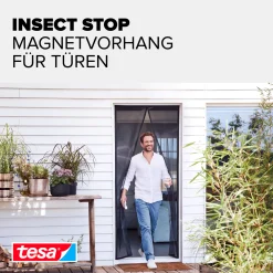tesa Fliegengitter Magnetvorhang 90 x 210 cm anthrazit