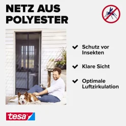 tesa Fliegengitter Magnetvorhang 90 x 210 cm anthrazit