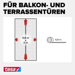 tesa Fliegengitter Magnetvorhang 80 x 200 cm anthrazit