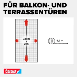 tesa Fliegengitter Magnetvorhang 80 x 200 cm anthrazit