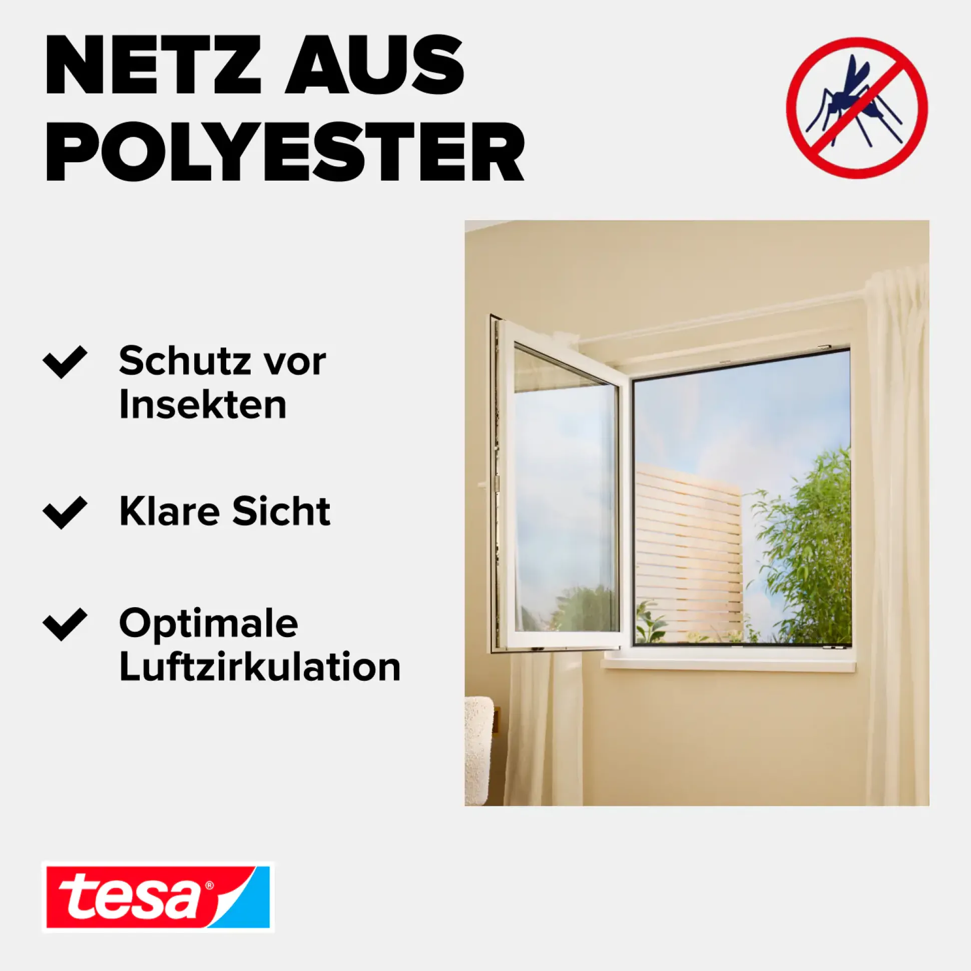 tesa Fliegengitter STANDARD 150 x 180 cm anthrazit individuell kürzbar