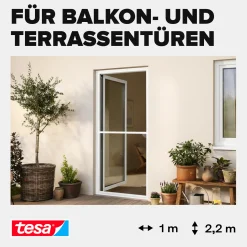 tesa Fliegengitter-Tür Comfort Alurahmen 100 x 220 cm weiß
